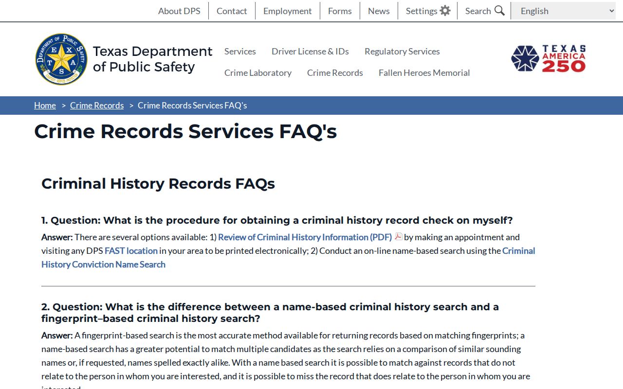 Texas DPS risk level guidance for Sutton County registry records